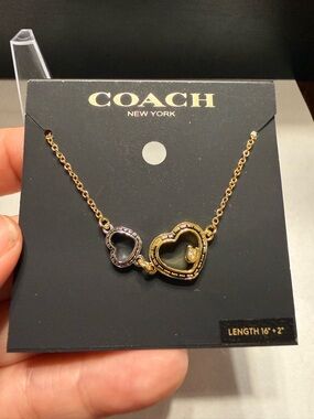 NEW Coach Heart Hearts Gold Silver Tone adjustable Authentic charm bracelet